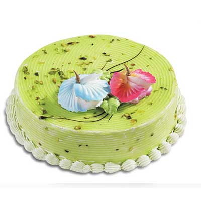 "Fresh Cream  Pista Cake - 1kg - Click here to View more details about this Product